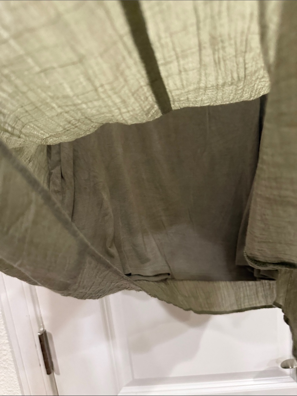 Umgee Sage Green Oversized Scoop Neck gauze Blouse - Picture 6 of 6